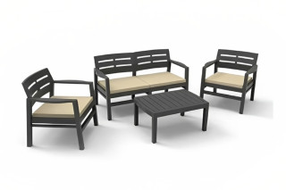 Garnitura Java, Antracit z Blazinami, 4-delni 