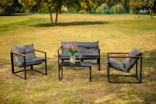 Garnitura vrtna vovinska z blazinami Plato 