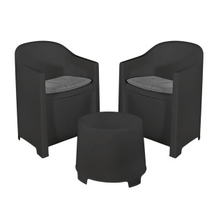 Garnitura vrtna Luna 2+1 antracit 