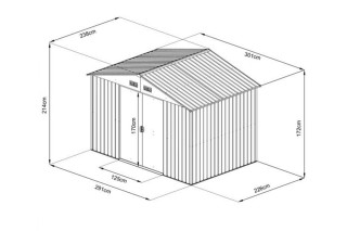 KOVINSKA VRTNA HIŠKA 238x301xH214 