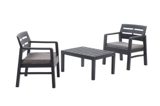 Garnitura Lombok 2+1 antracit 