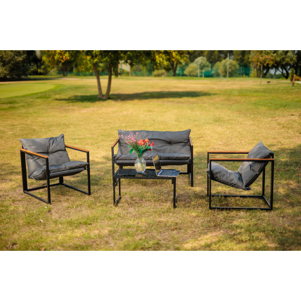 Garnitura vrtna vovinska z blazinami Plato 