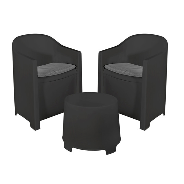 Garnitura vrtna Luna 2+1 antracit 