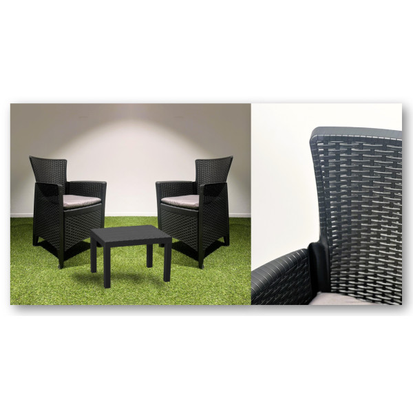 Garnitura Forest 2+1 Antracit 