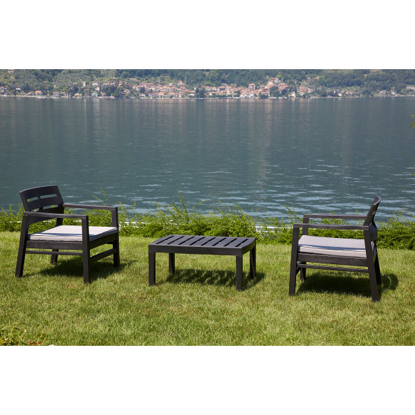 Garnitura Lombok 2+1 antracit 