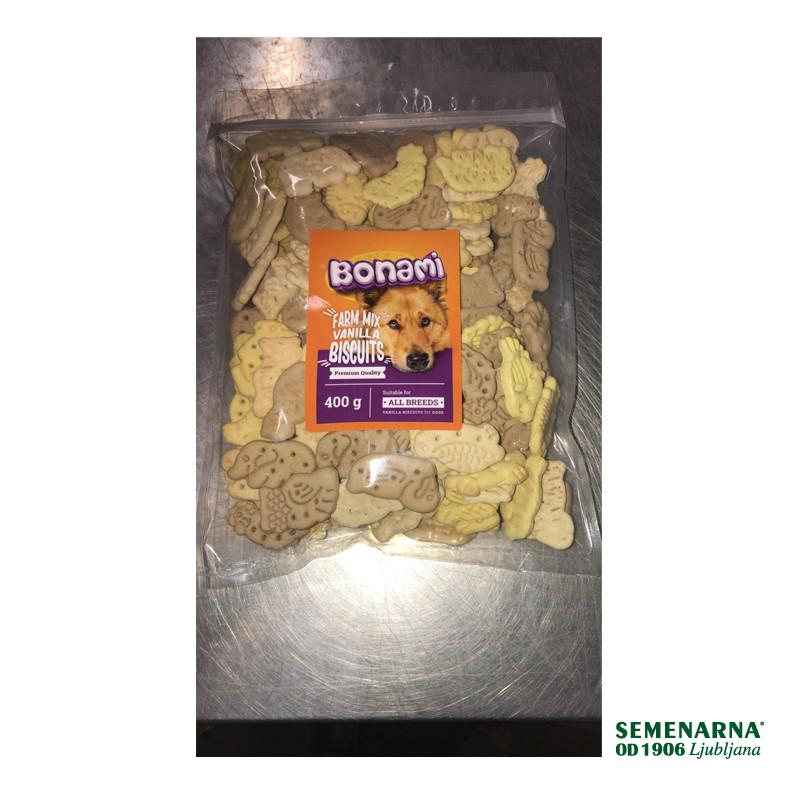 Bonami piškoti za pse Farm Mix vanilija 400 g 