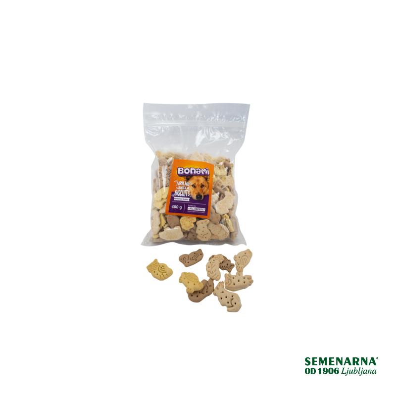 Bonami piškoti za pse Farm Mix vanilija 400 g 