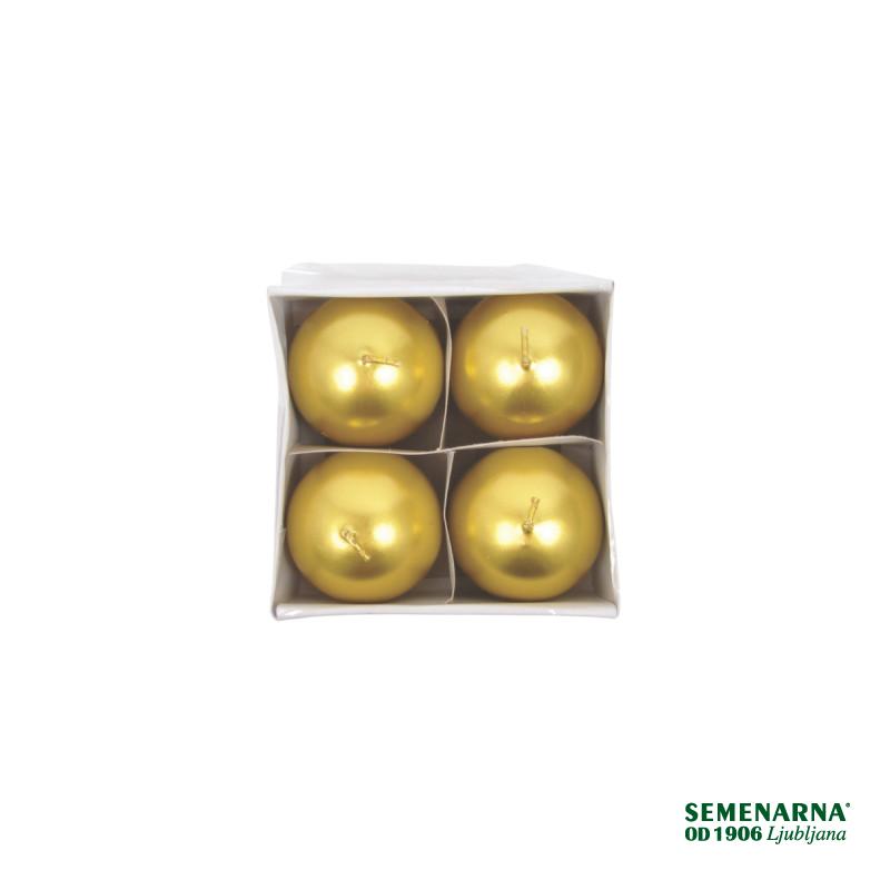 SVEČA ADVENT KROGLA 60mm 4/1 ZLATA 