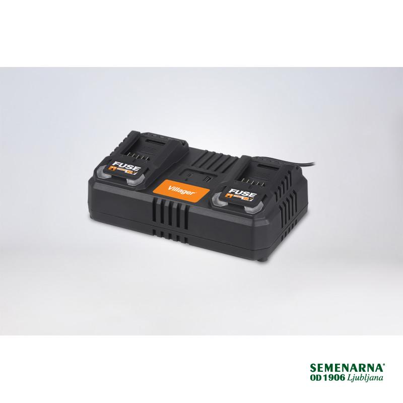 Polnilnik hitri dvojni 18V 2x3.5A Fuse Villager 