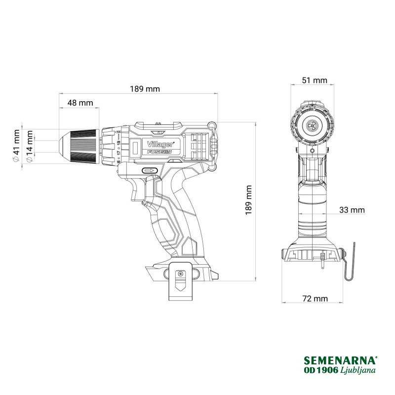 Vrtalnik-vijačnik Fuse VLN 3220-2BSC Villager 