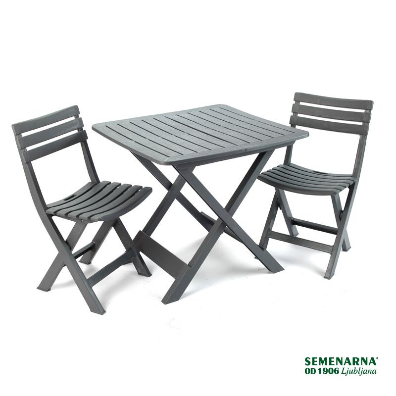 Garnitura Camping 2+1 Antracit 