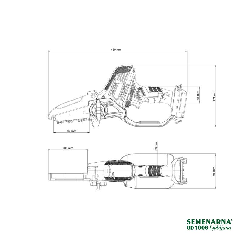 Žaga Akumulatorska Ročna VBT 0520-1BCB Fuse Villager 