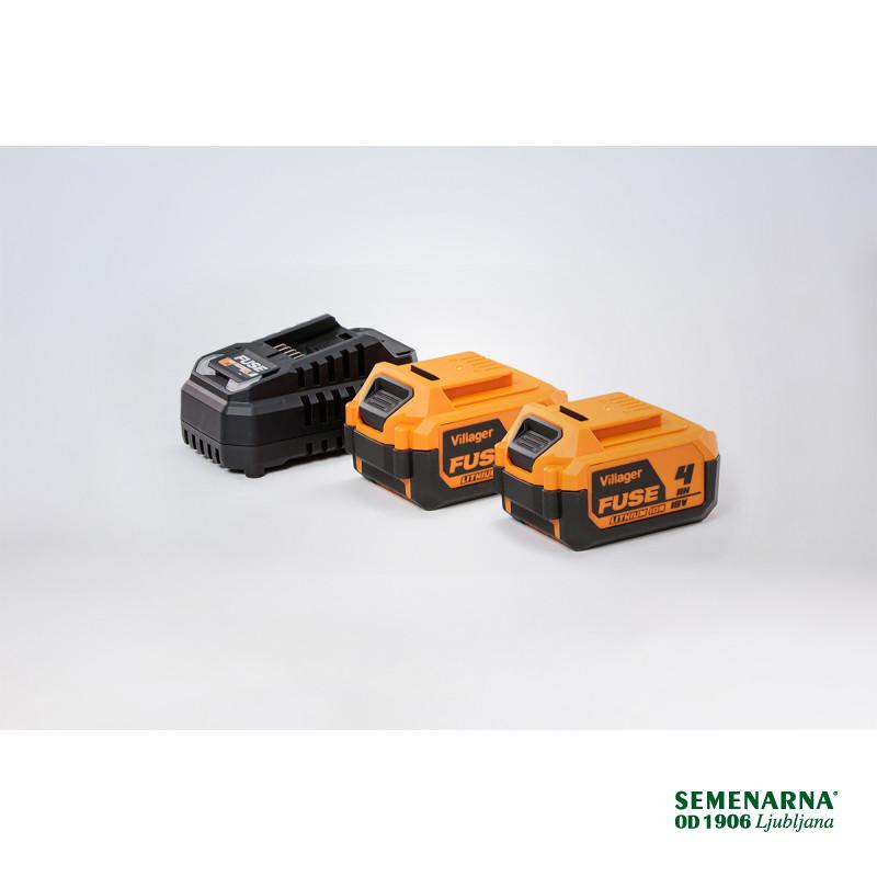 Akumulator+Polnilnik 18V 2x4.0Ah+4.5A Fuse Villager 