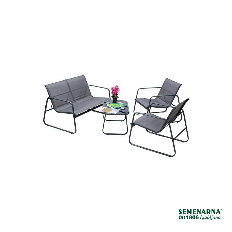 Garnitura vrtna kovina+tekstil Kapri 