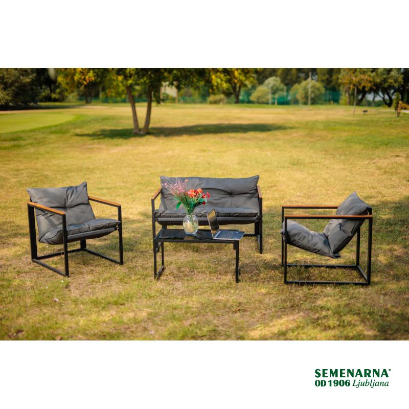 Garnitura vrtna vovinska z blazinami Plato 