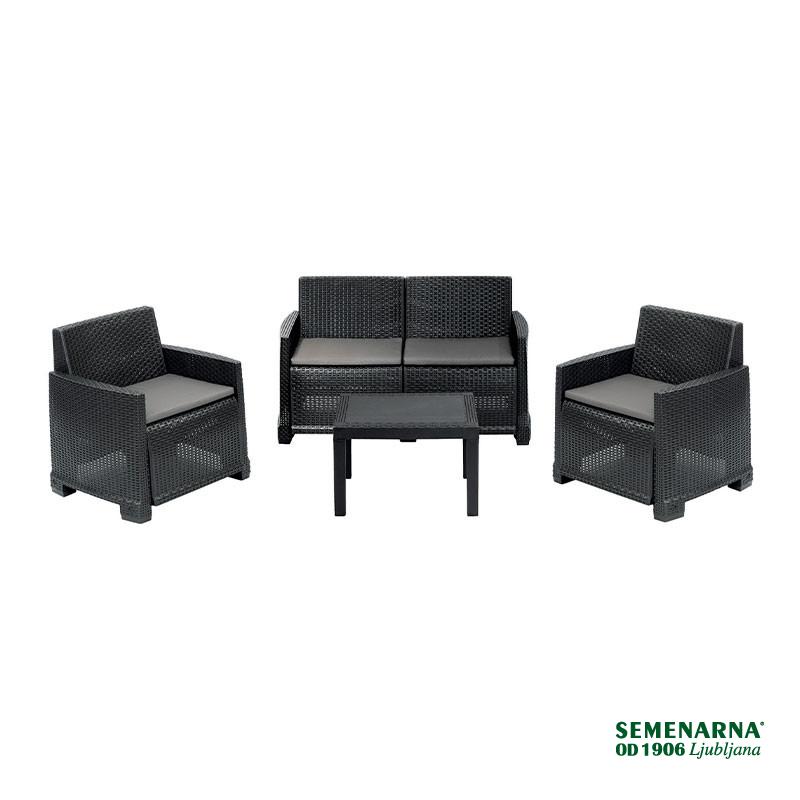 Garnitura Iseo 4+1 Antracit 