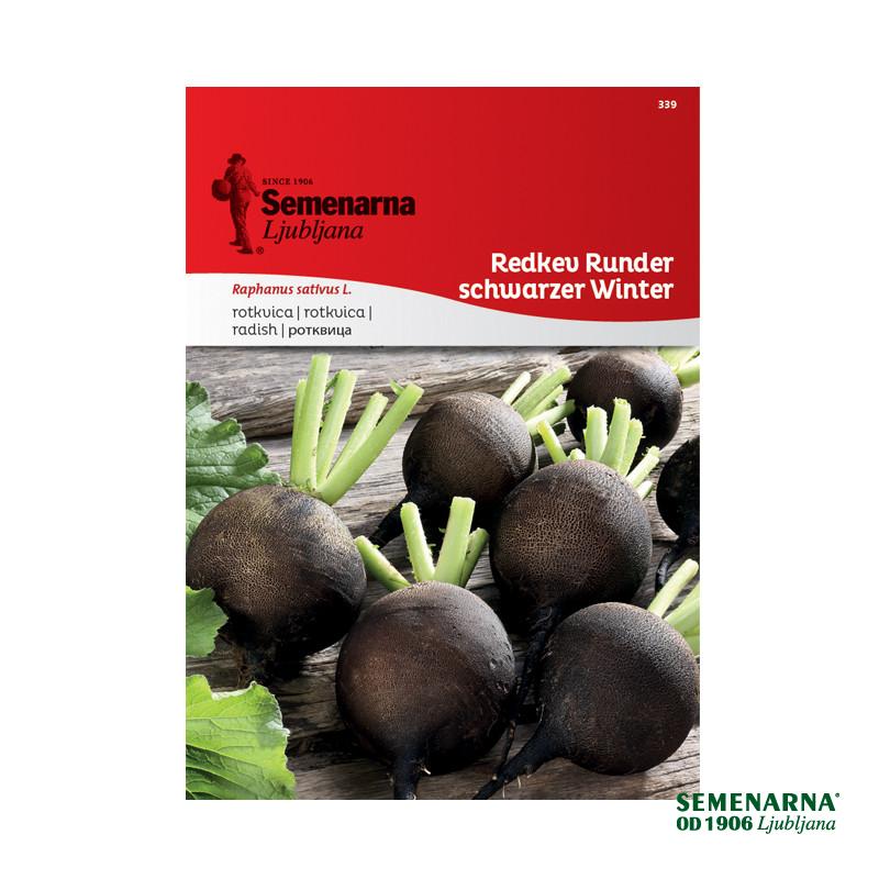 Črna Redkev Runder Schwarzer Winter 339 Semenarna 