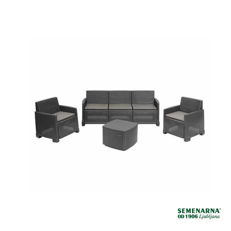 GARNITURA GARDA 5+1 ANTRACIT 