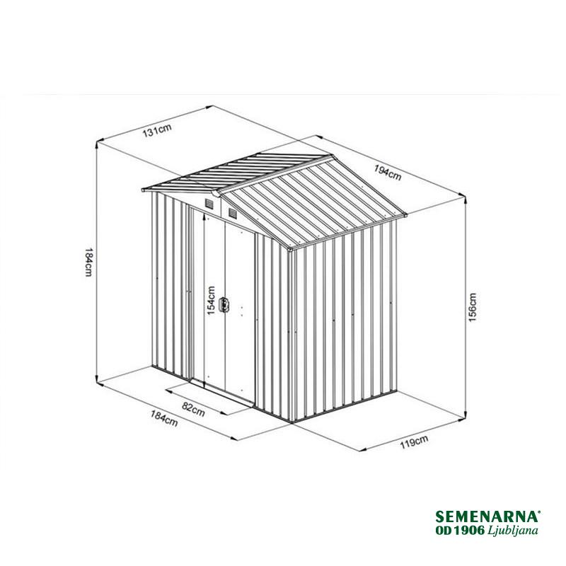 KOVINSKA VRTNA HIŠKA 131x194xH184 