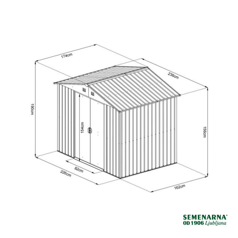 KOVINSKA VRTNA HIŠKA 174x236xH190 