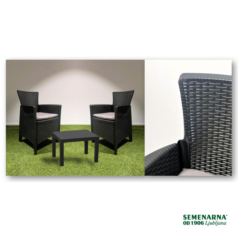 Garnitura Forest 2+1 Antracit 