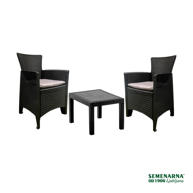 Garnitura Forest 2+1 Antracit 