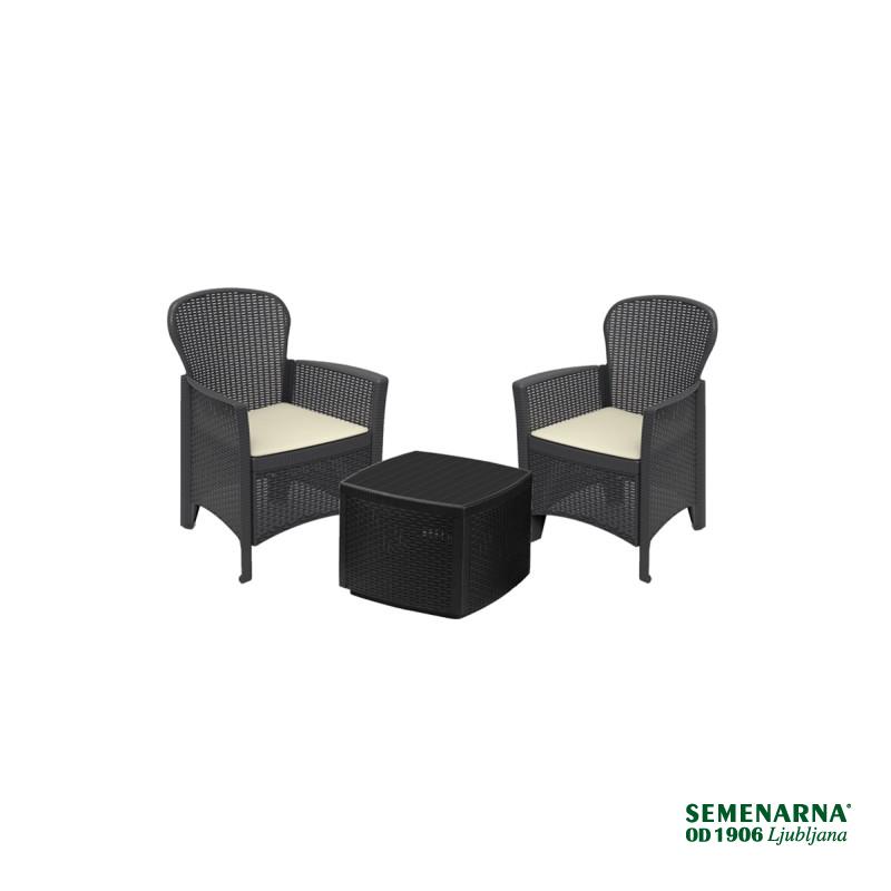 Garnitura Rama 2+1 Antracit 