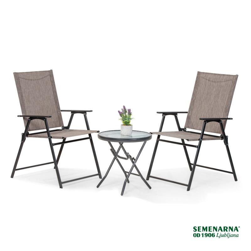 Garnitura vrtna 2+1 zložljiva, Snap Rest 