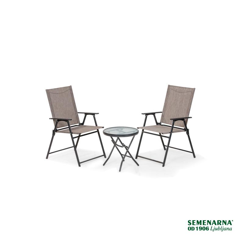 Garnitura vrtna 2+1 zložljiva, Snap Rest 