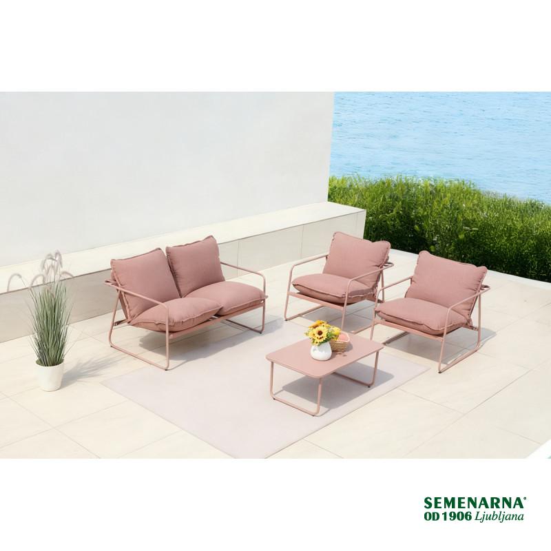 Garnitura vrtna kovinska z blazinami, Ember 