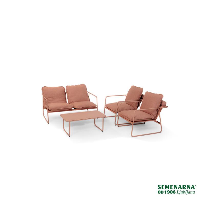 Garnitura vrtna kovinska z blazinami, Ember 