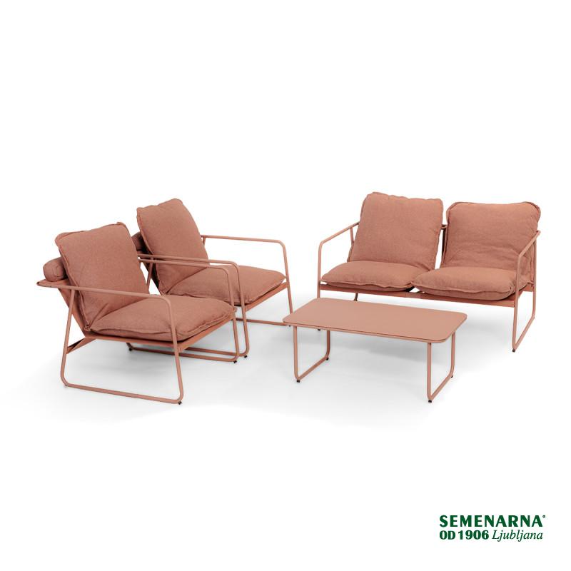 Garnitura vrtna kovinska z blazinami, Ember 