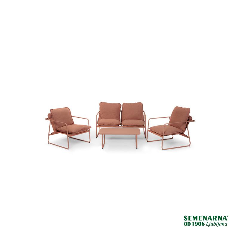 Garnitura vrtna kovinska z blazinami, Ember 