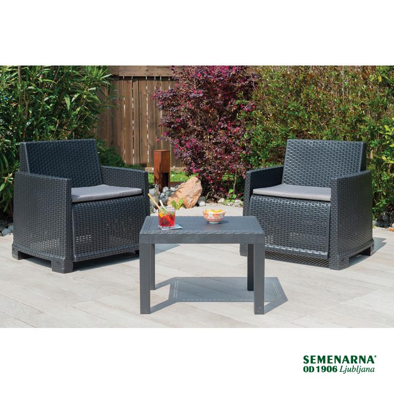 Garnitura Orta 2+1 antracit 