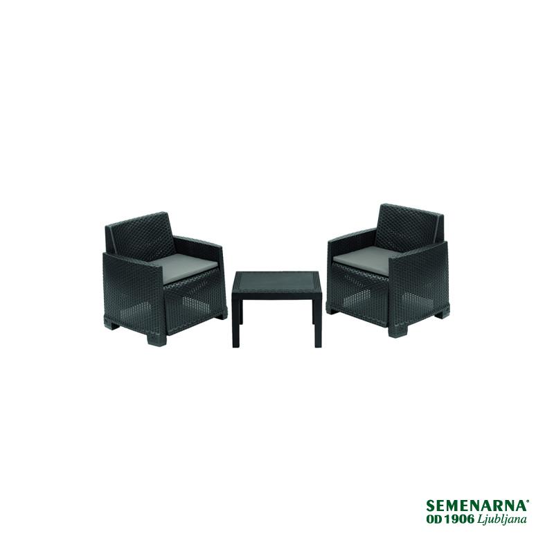 Garnitura Orta 2+1 antracit 