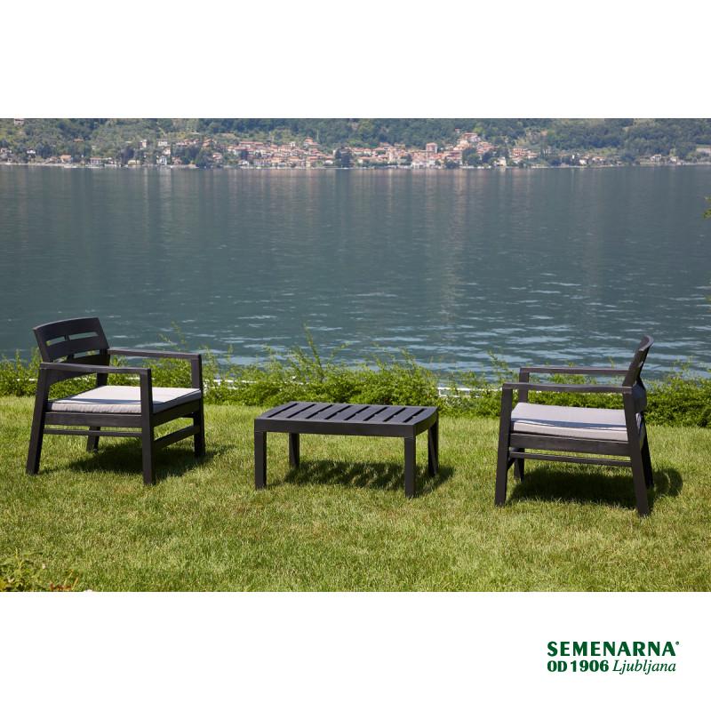 Garnitura Lombok 2+1 antracit 