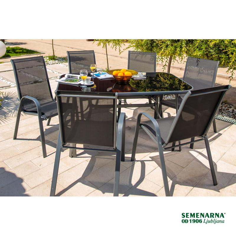 SET STOL VRTNI COMO črn 6/1 